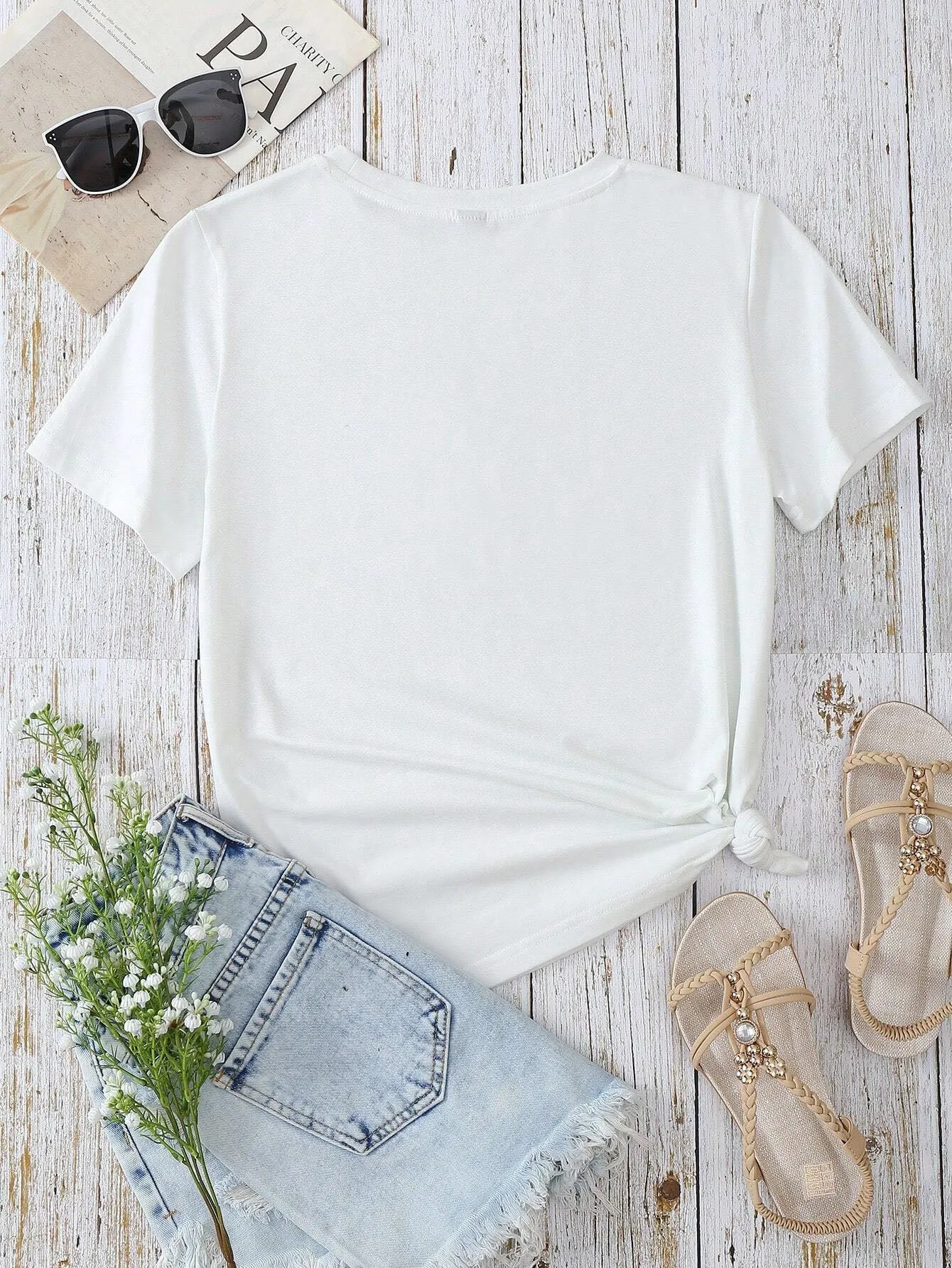 💖 Heart Round Neck Short Sleeve T-Shirt 💖