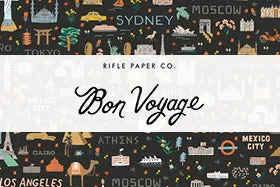 1/2 Yard - Bon Voyage - World Traveler Silhouette - Navy Fabric - RP803-NA2