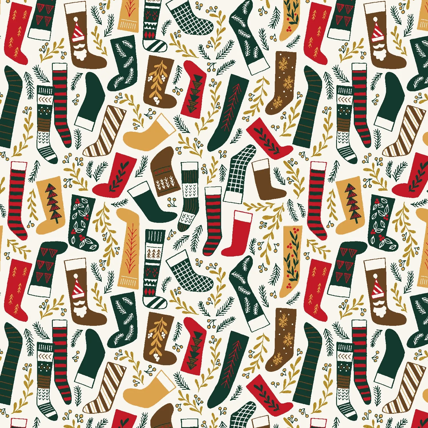 1/2 Yard - Merry Memories - Pleasant Surprises - Green Gold Metallic Fabric -YX104-GG1M