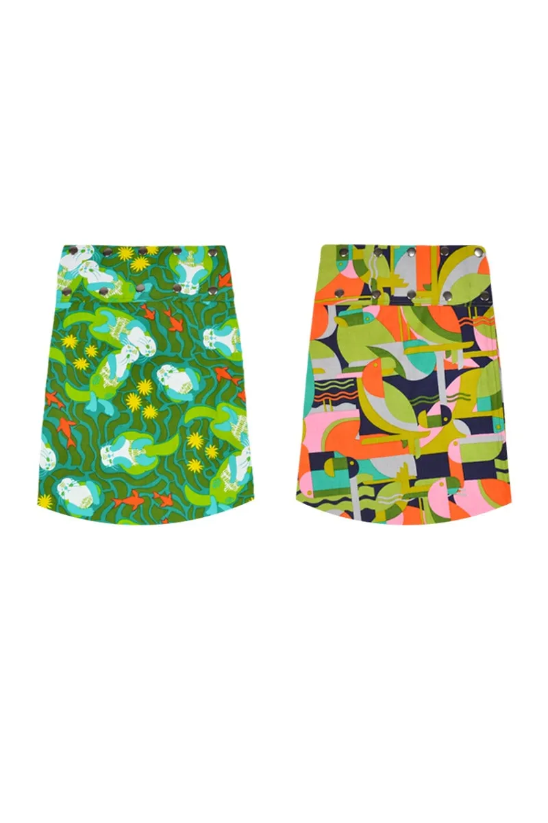 Aluula Short Reversible Button Skirt