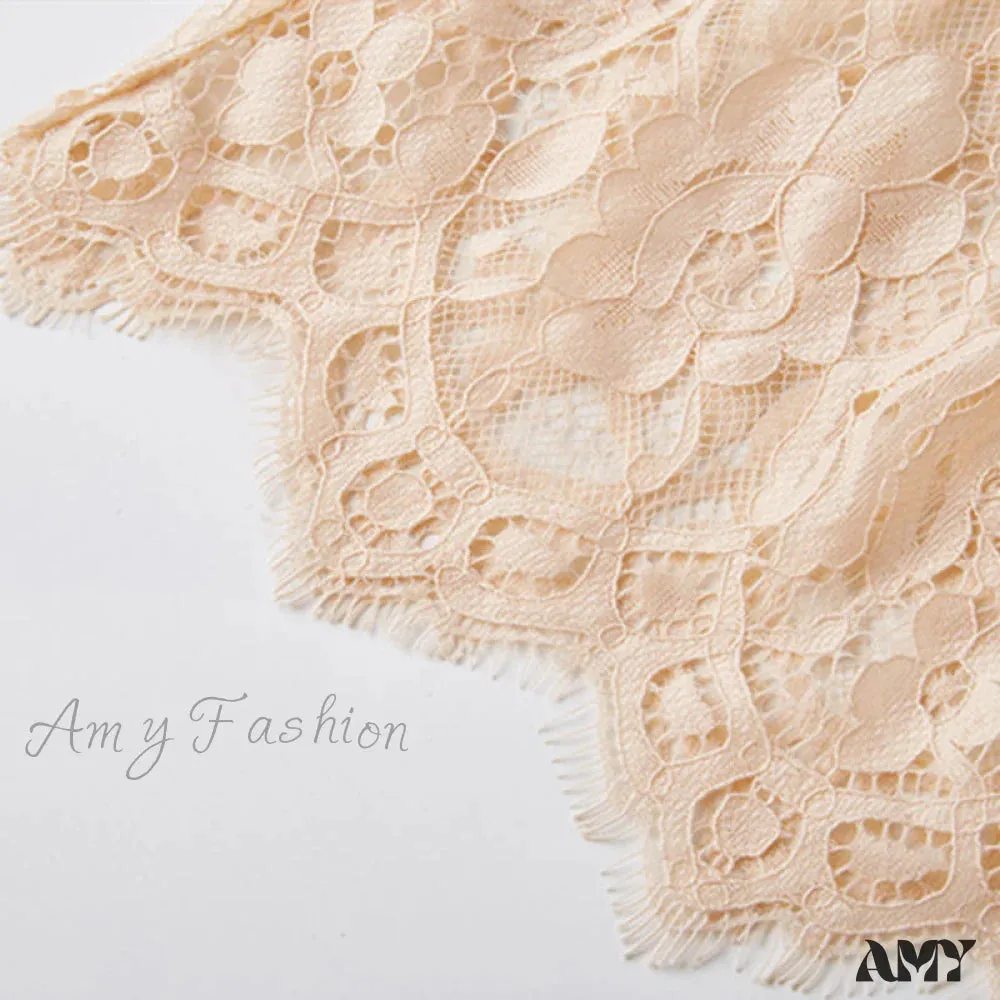 Amy Fashion - Extender Knee Lace Slip Hollow Skirts
