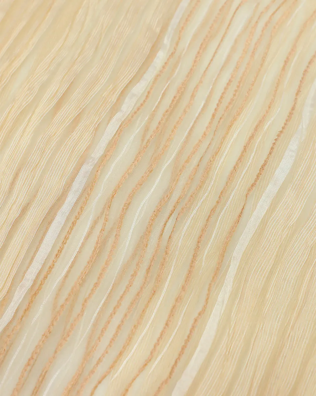 BEIGE PLEATED ORGANZA FABRIC