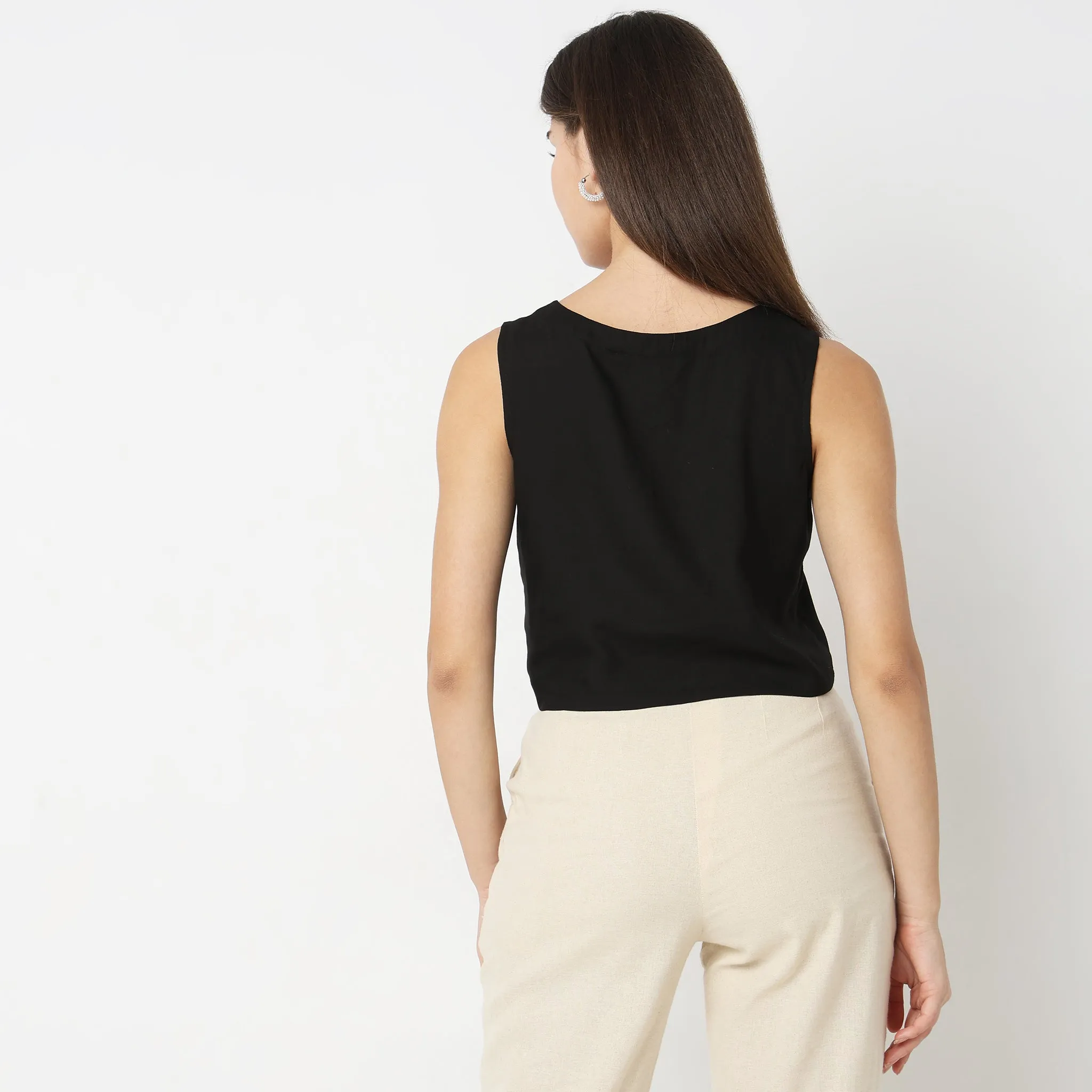 Boxy Fit Embroidered Crop Top