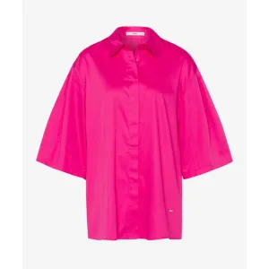 Brax Vala Crisp Cotton Winged Sleeve Blouse 5068 - Flush
