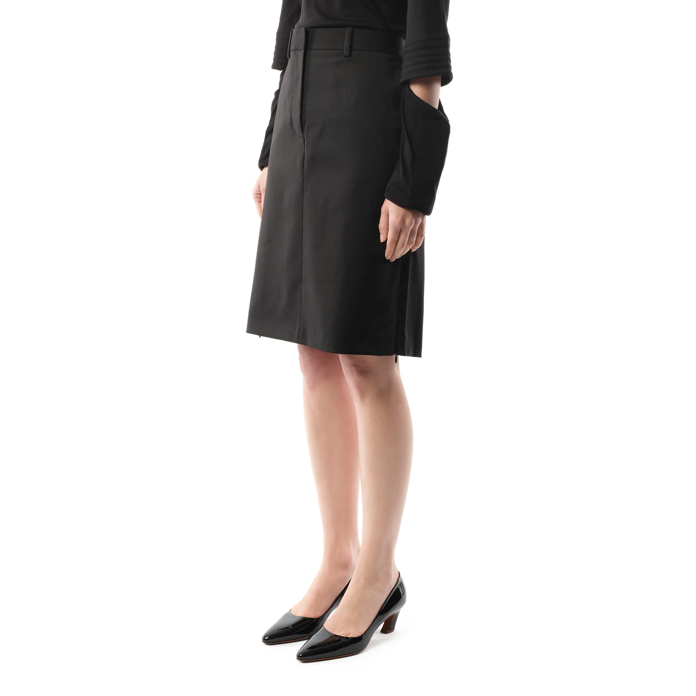 Car Zip Skirt in Black
