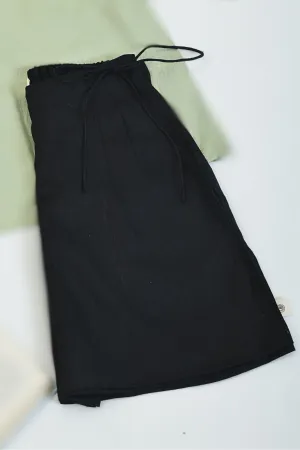 Casual Hemp Shorts with Side-Tying String | Truffle Black