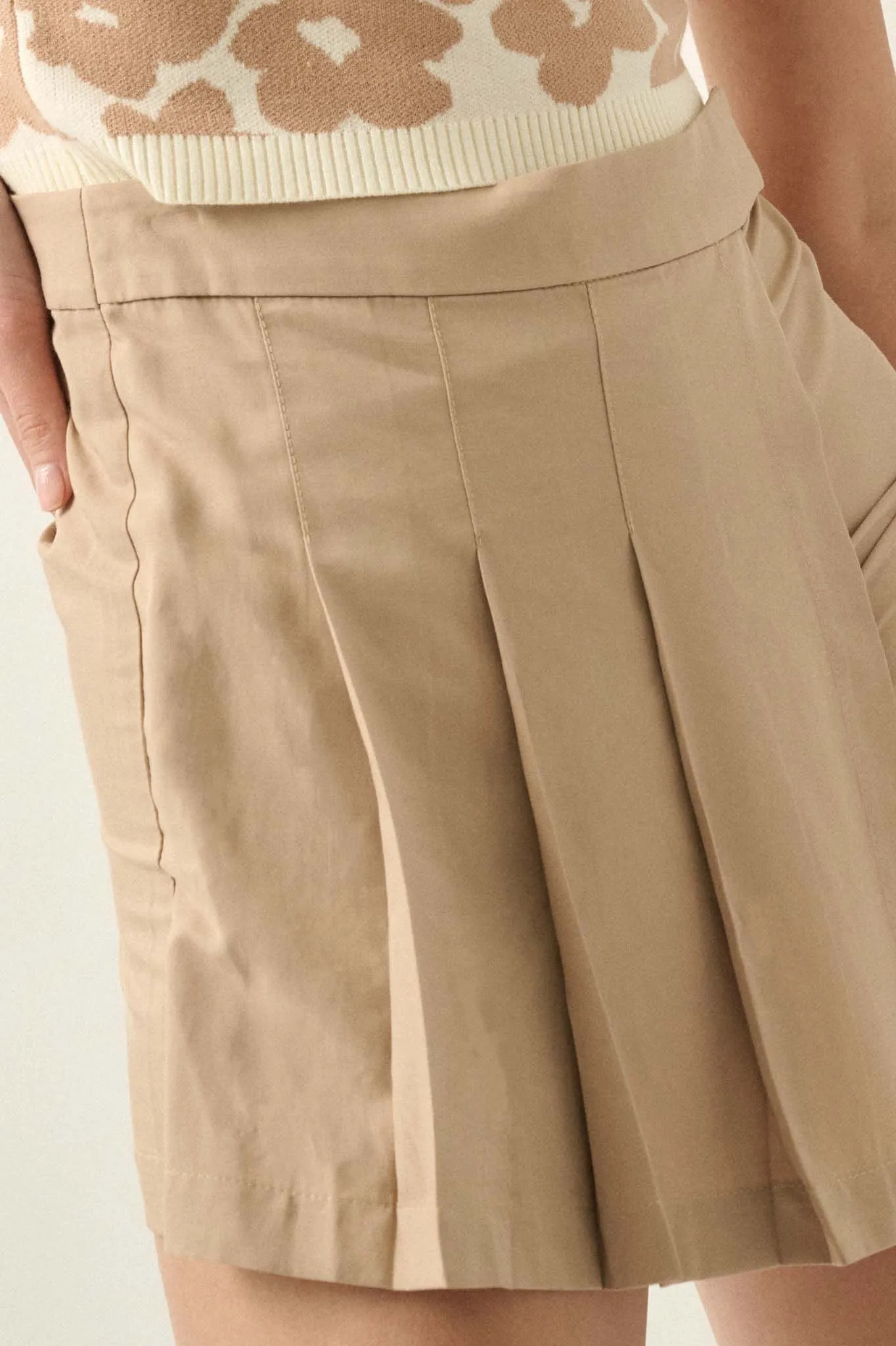 Center Court Pleated Asymmetrical Wrap Skort