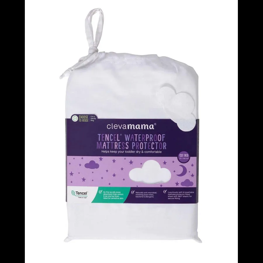 Clevamama Tencel Fitted Waterproof Mattress Protector - 70 x 140 x 25 cm