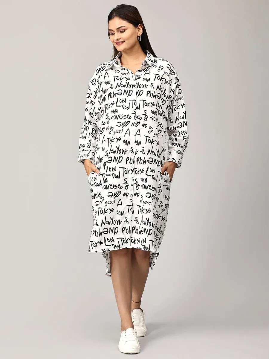 Day In Tokyo Maternity and Nursing OverSized Shirt Dress