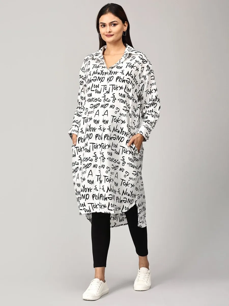 Day In Tokyo Maternity and Nursing OverSized Shirt Dress