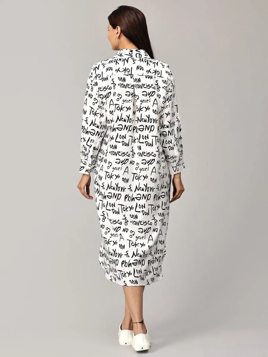 Day In Tokyo Maternity and Nursing OverSized Shirt Dress