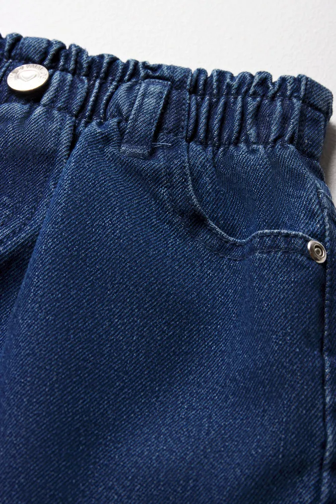 Denim Paperbag Skirt Blue