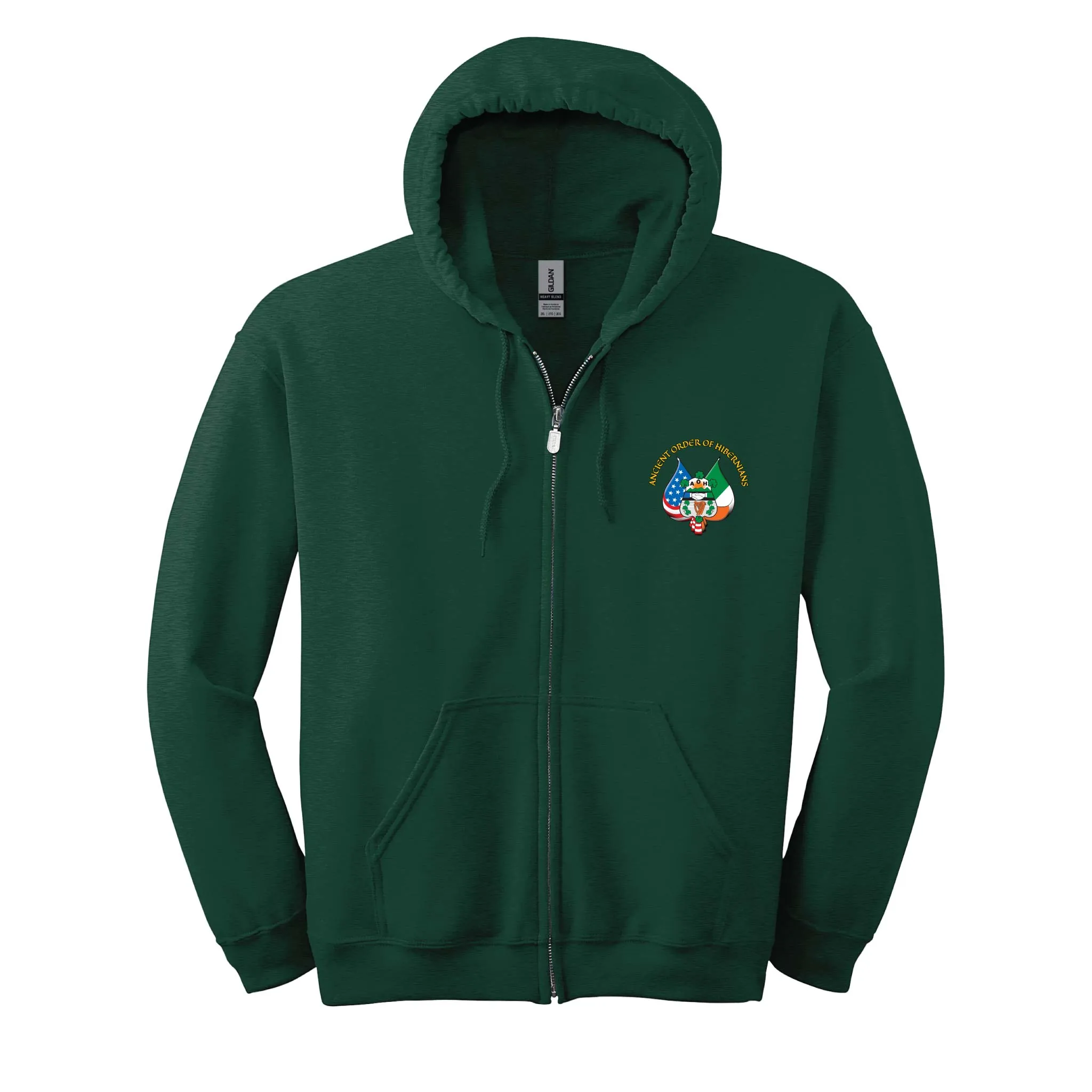 Double Print A.O.H. Full-Zip Hooded Sweatshirt - 8 oz., 50/50 Blend