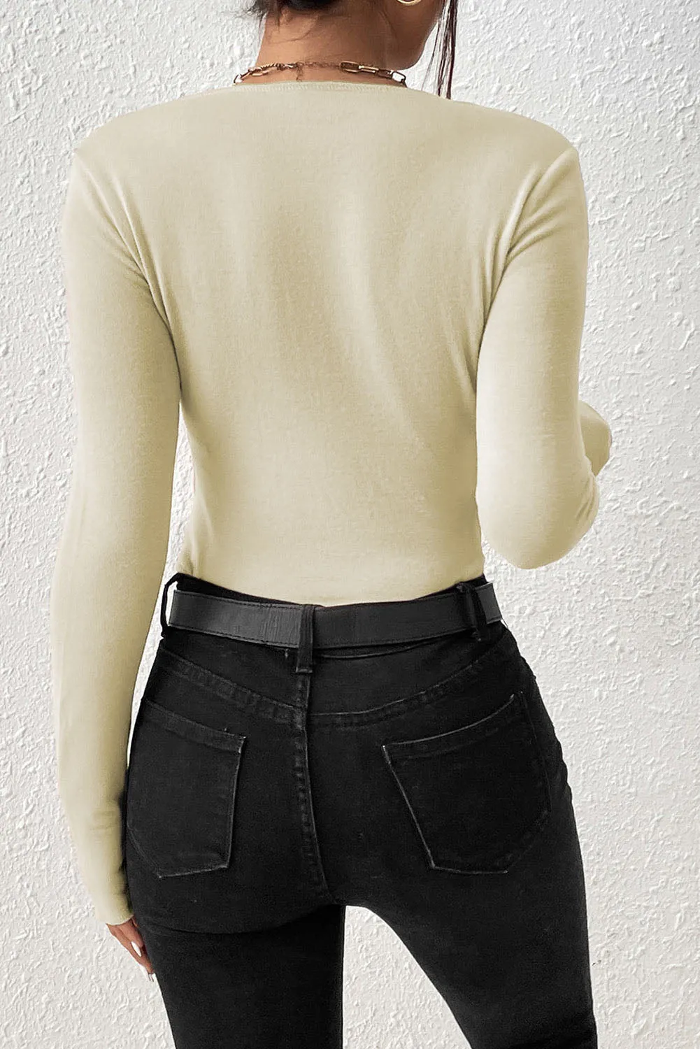 Exposed Seam Long Sleeve Bodysuit