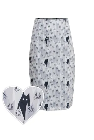 Falda White Cat Wiggle Skirt