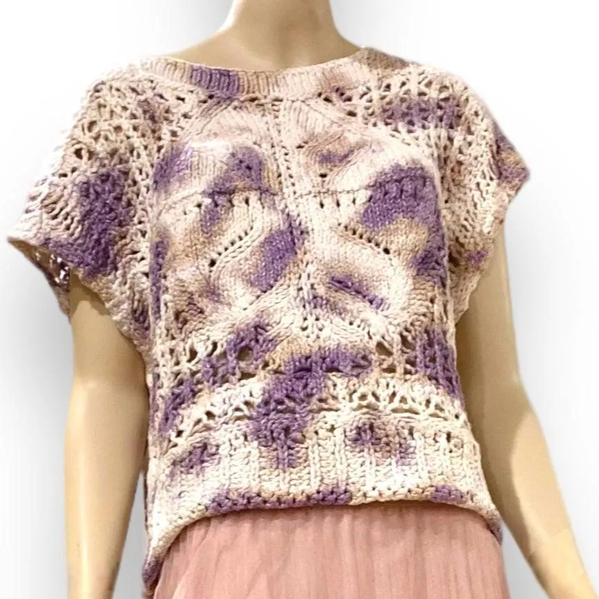 Free People Tie Dyed Crochet Sweater