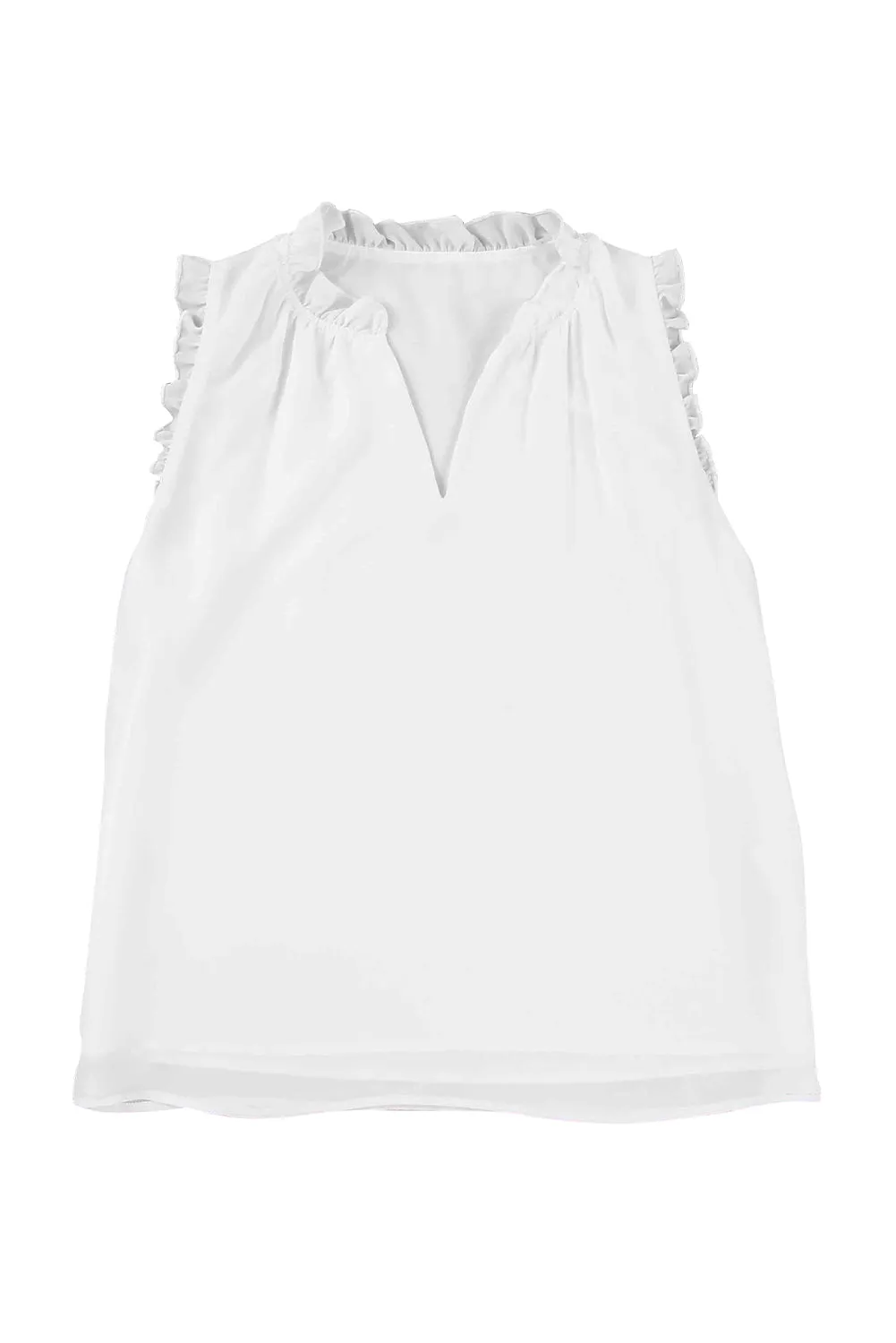Frilled V-Neck Tank Top