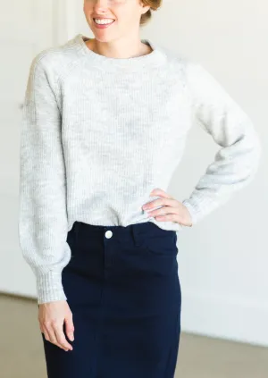 Gray Balloon Sleeve Sweater - FINAL SALE