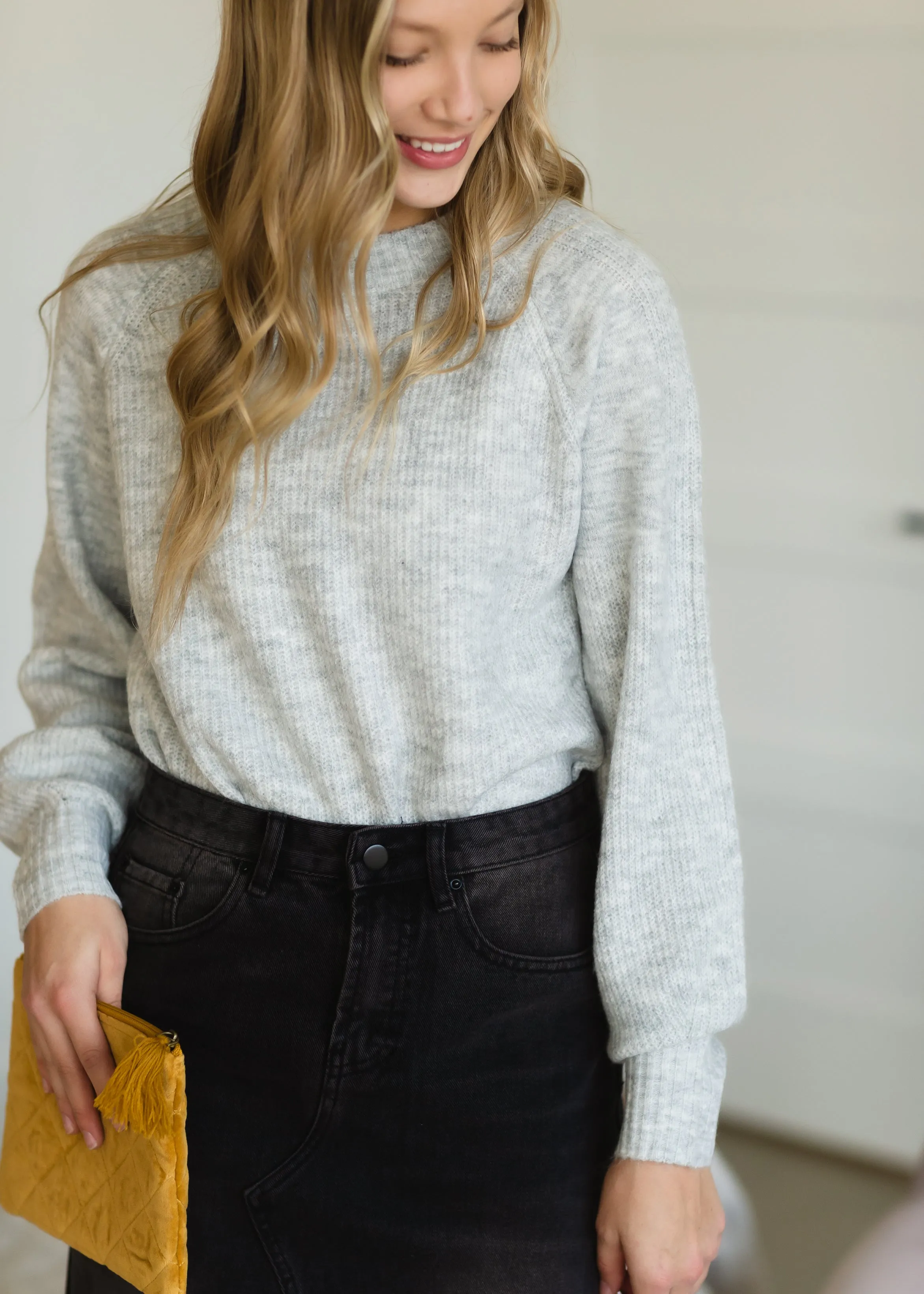 Gray Balloon Sleeve Sweater - FINAL SALE
