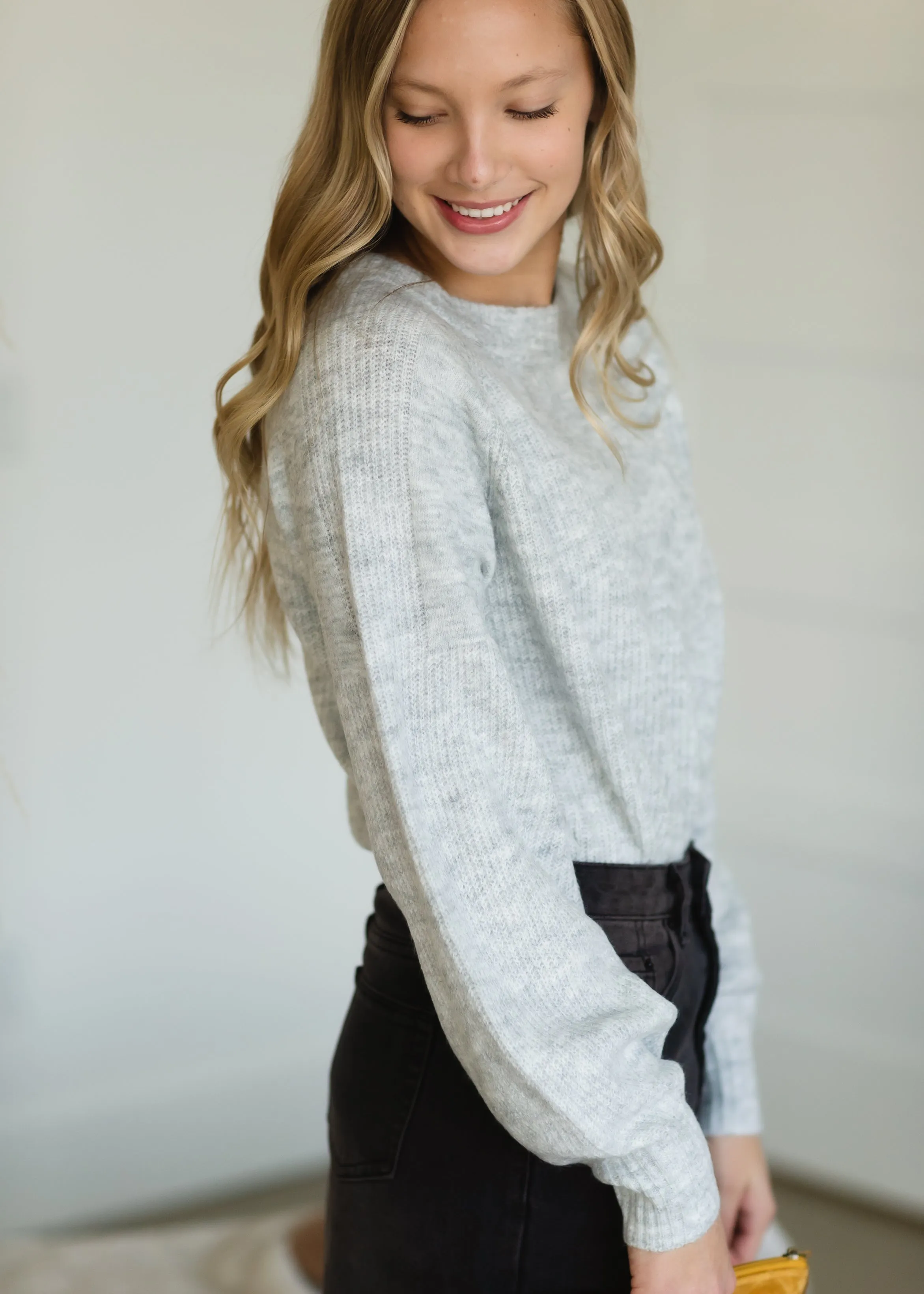 Gray Balloon Sleeve Sweater - FINAL SALE