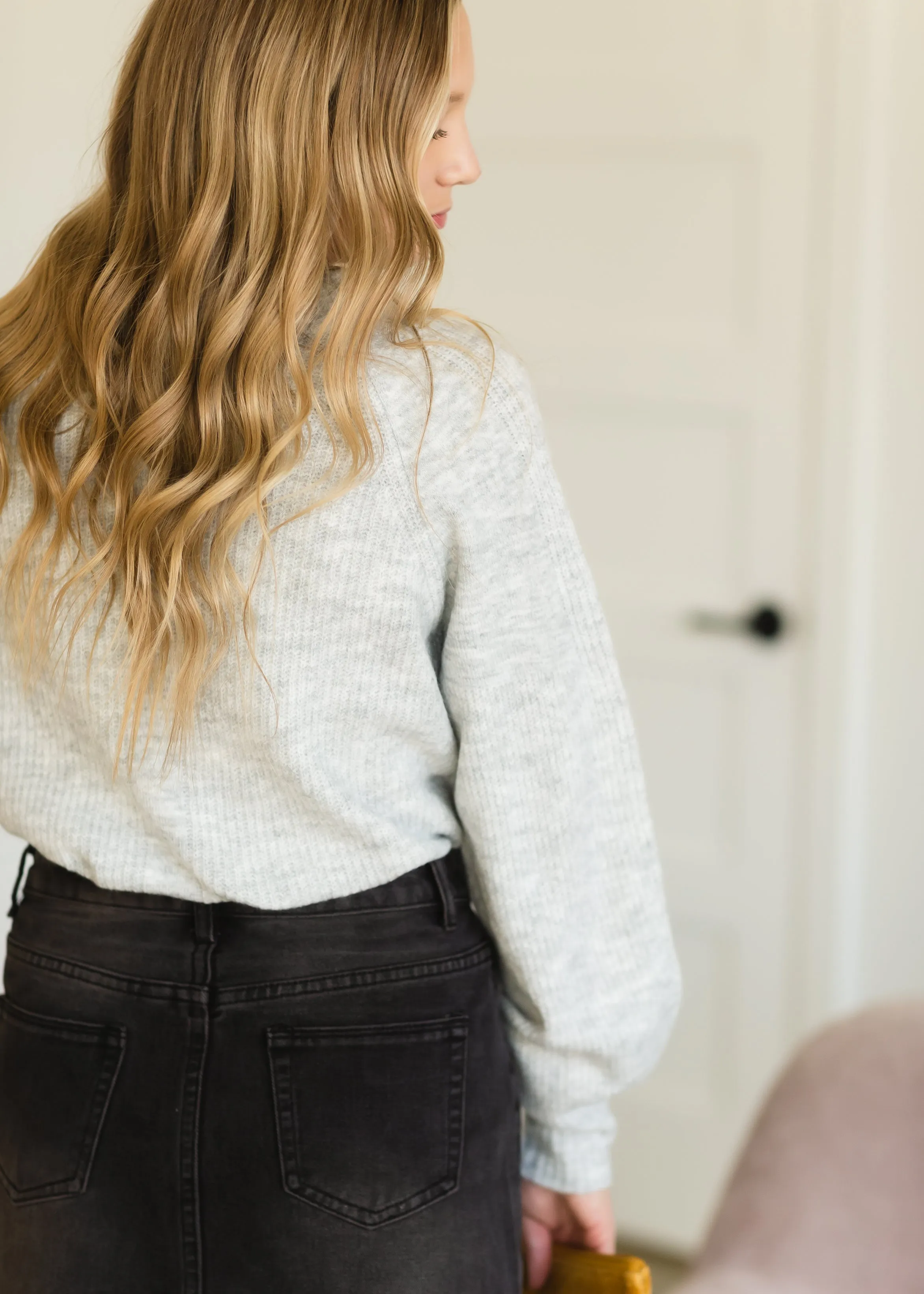 Gray Balloon Sleeve Sweater - FINAL SALE