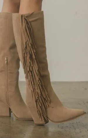 Head West Knee-High Fringe Boots