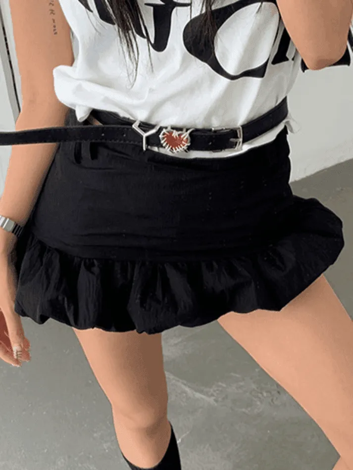 High Waist Bud Lantern Skirt