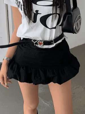High Waist Bud Lantern Skirt