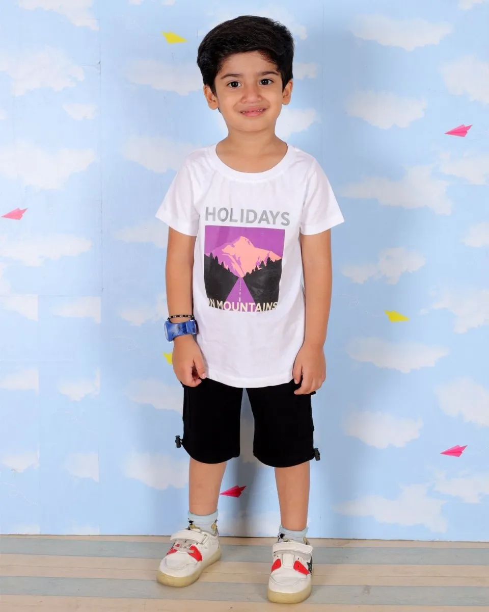 Holidays In Mountains Boys T-Shirt And Cargo Set
