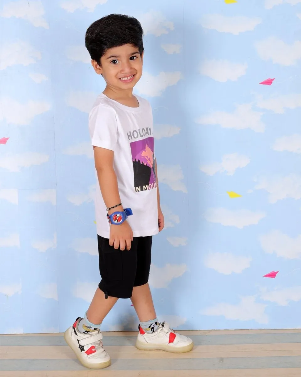 Holidays In Mountains Boys T-Shirt And Cargo Set