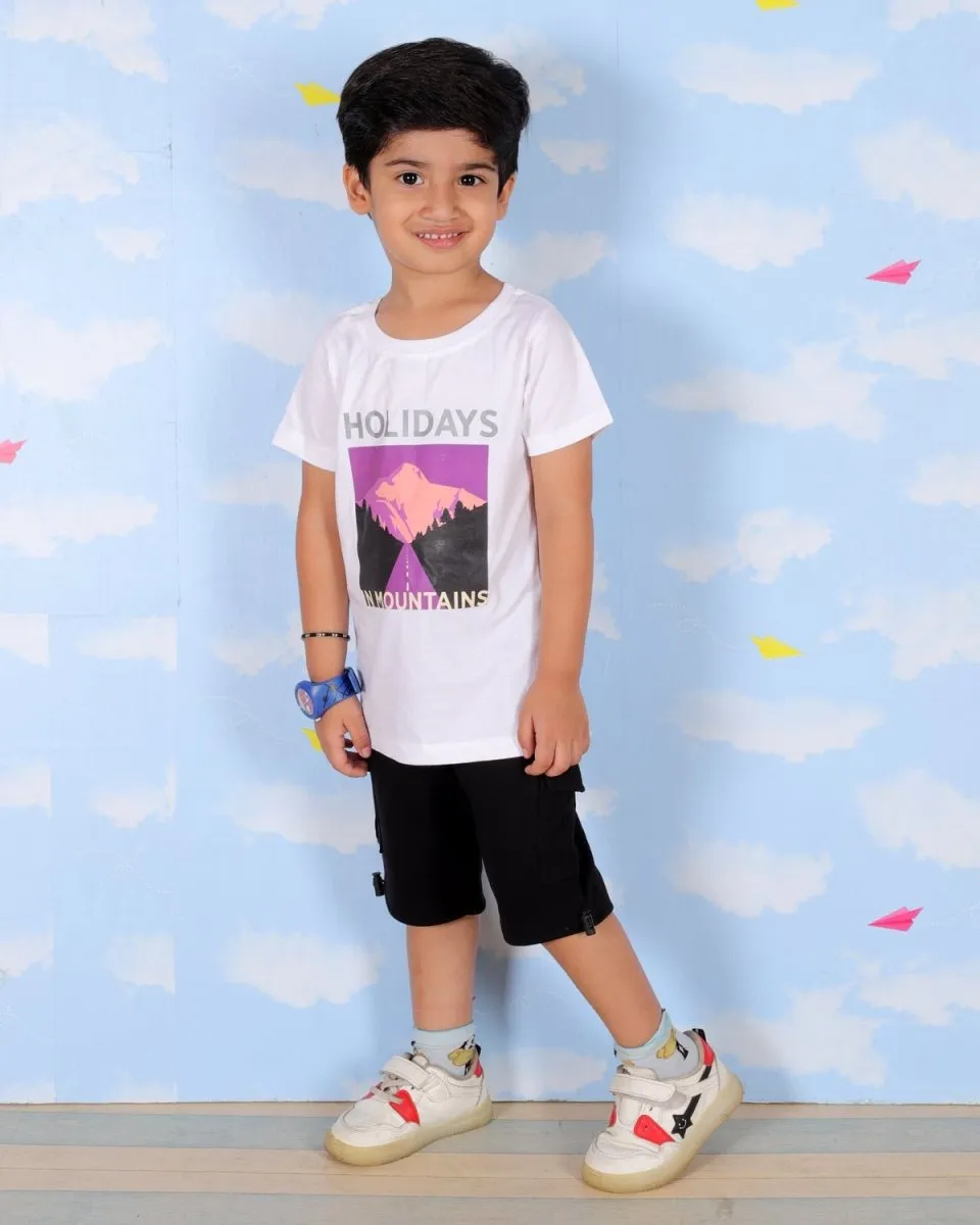 Holidays In Mountains Boys T-Shirt And Cargo Set