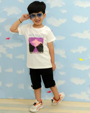 Holidays In Mountains Boys T-Shirt And Cargo Set