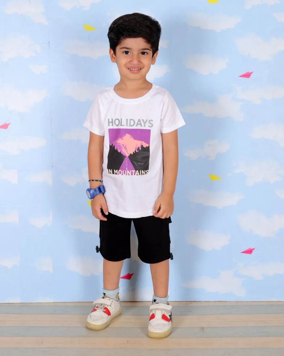 Holidays In Mountains Boys T-Shirt And Cargo Set