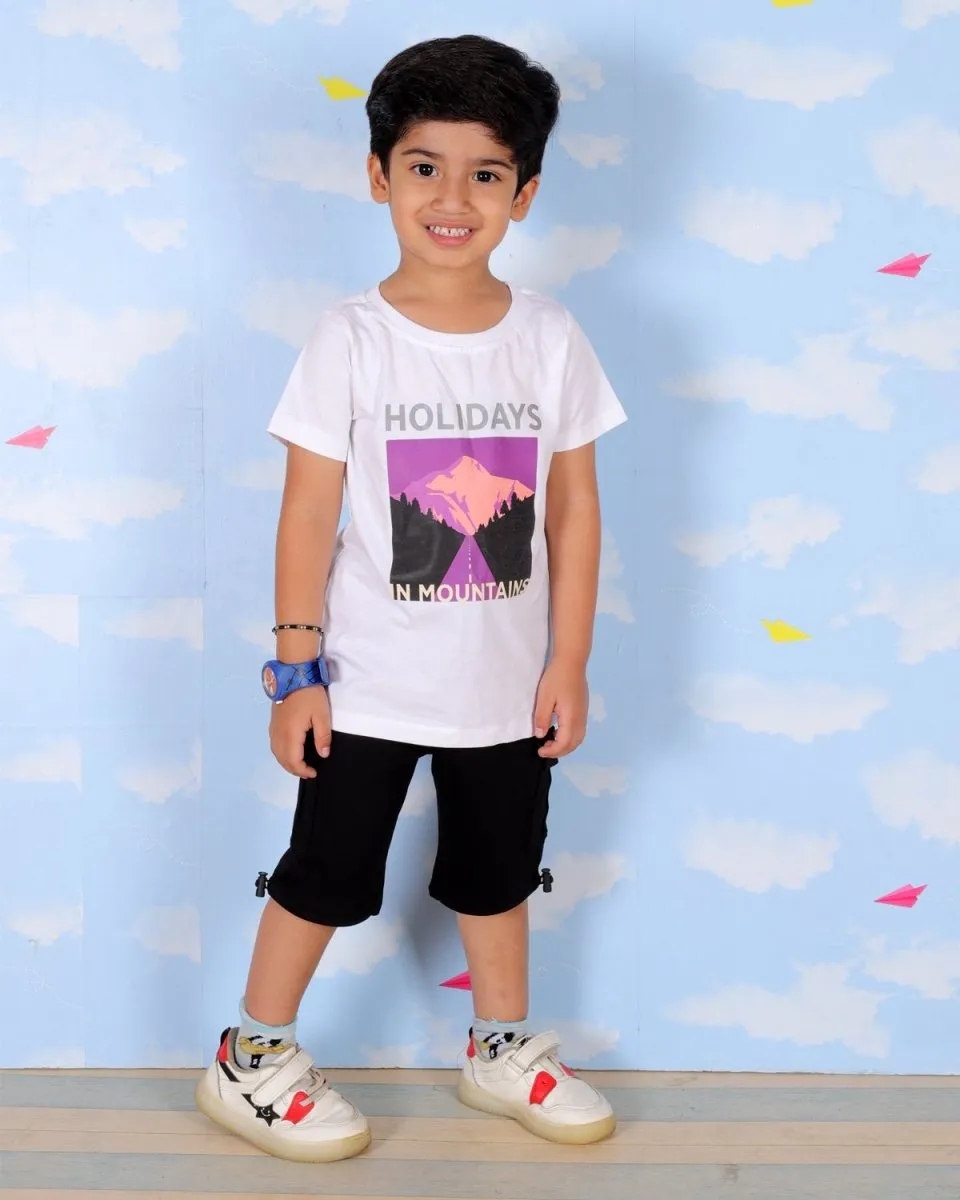 Holidays In Mountains Boys T-Shirt And Cargo Set