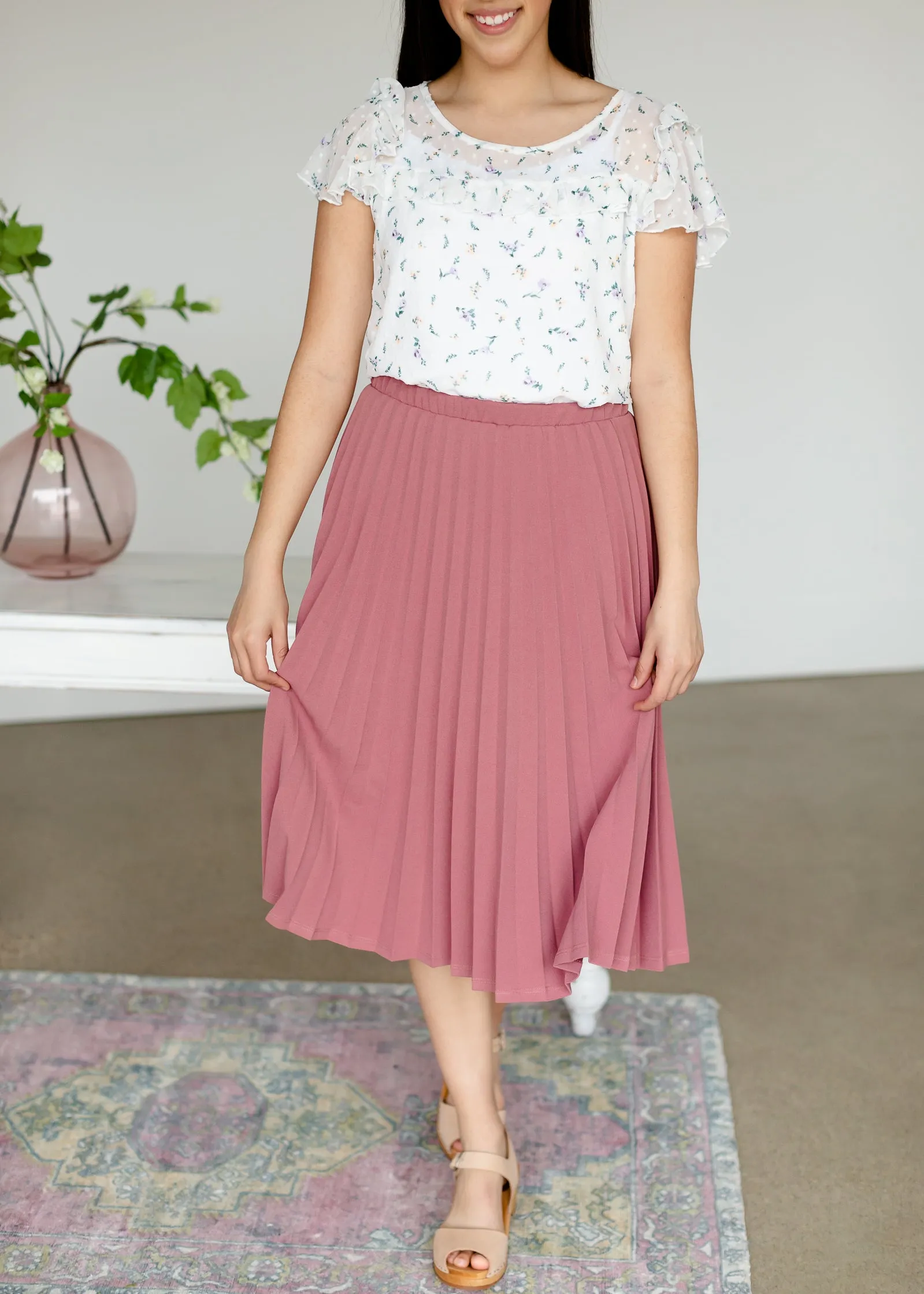 Ivory Textured Floral Top - FINAL SALE