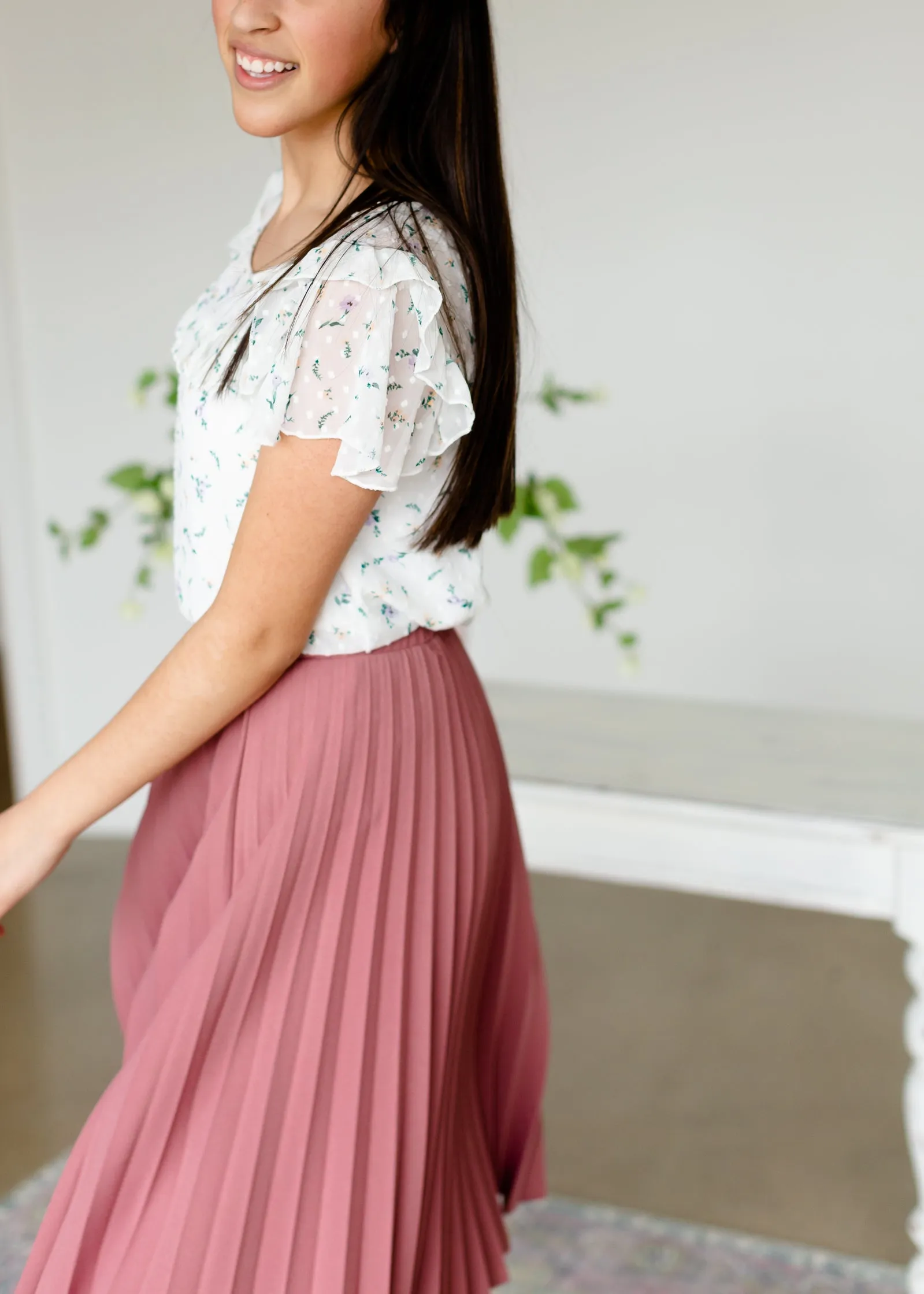Ivory Textured Floral Top - FINAL SALE