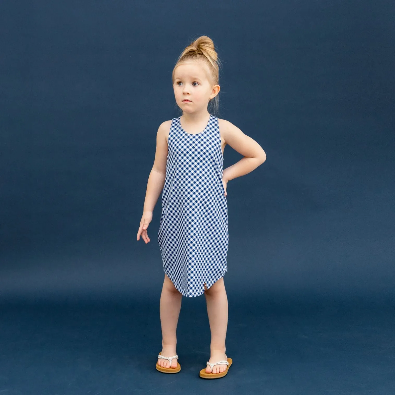 Jersey Knit Print | Blue Gingham