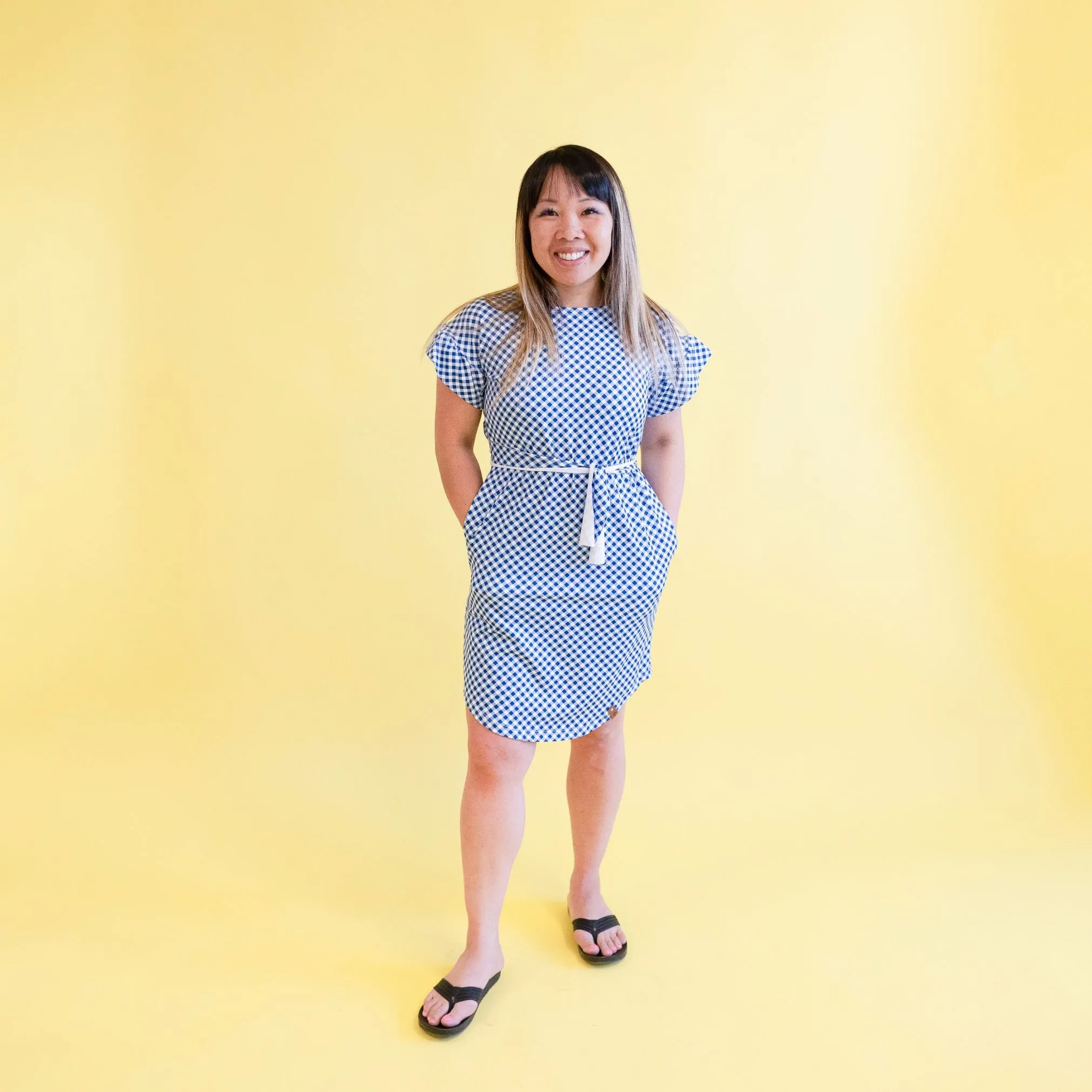 Jersey Knit Print | Blue Gingham