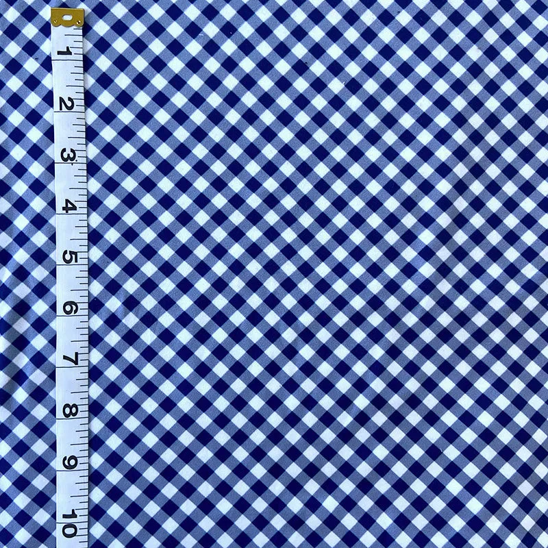 Jersey Knit Print | Blue Gingham
