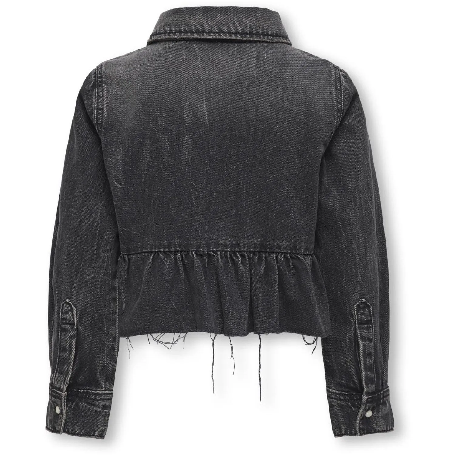 kids ONLY Washed Black Broadway Frill Denim Shirt Red Akm