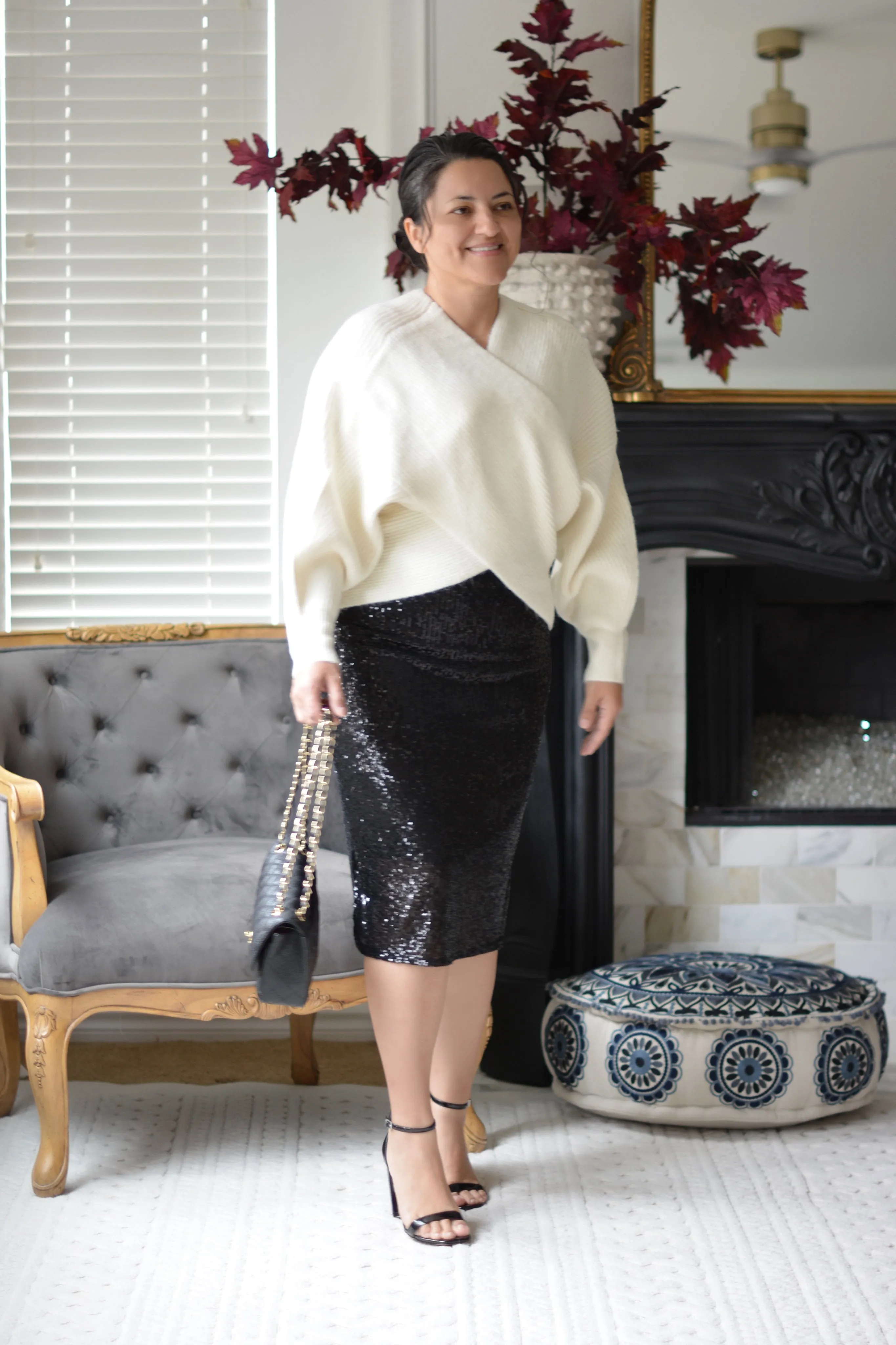 Kyllie Black Sequin Skirt