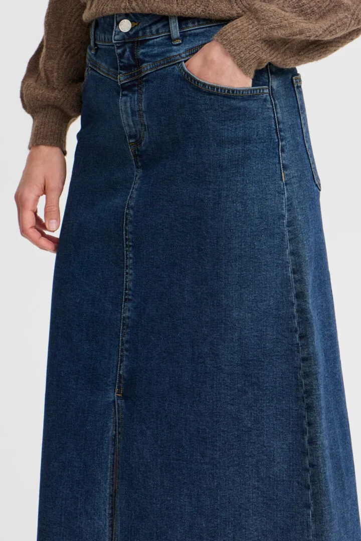 Leya Skirt - Medium Blue Denim