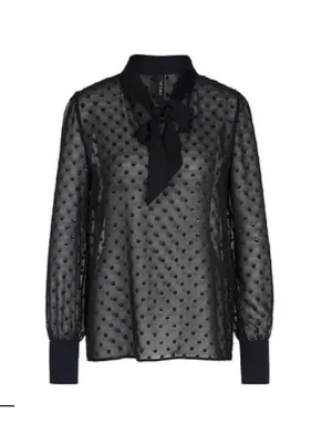 Marc Cain Collections Bow Neck Blouse Midnight Blue NC 51.18 W41 395
