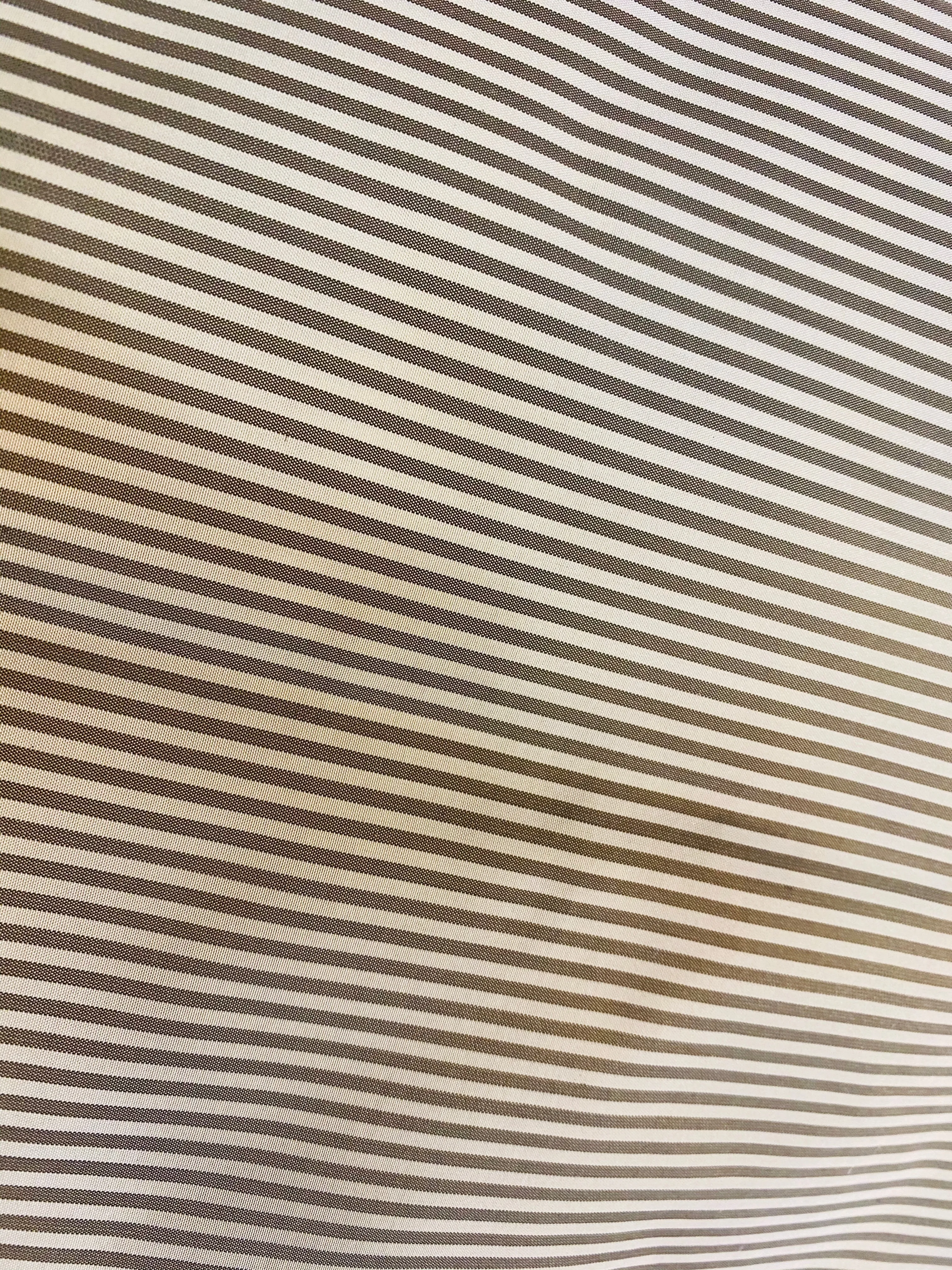 NEW Lady Bernadette 100% Silk Taffeta Fabric with Old Gold and Yellow 1/8” Pin Stripes SB_8_43