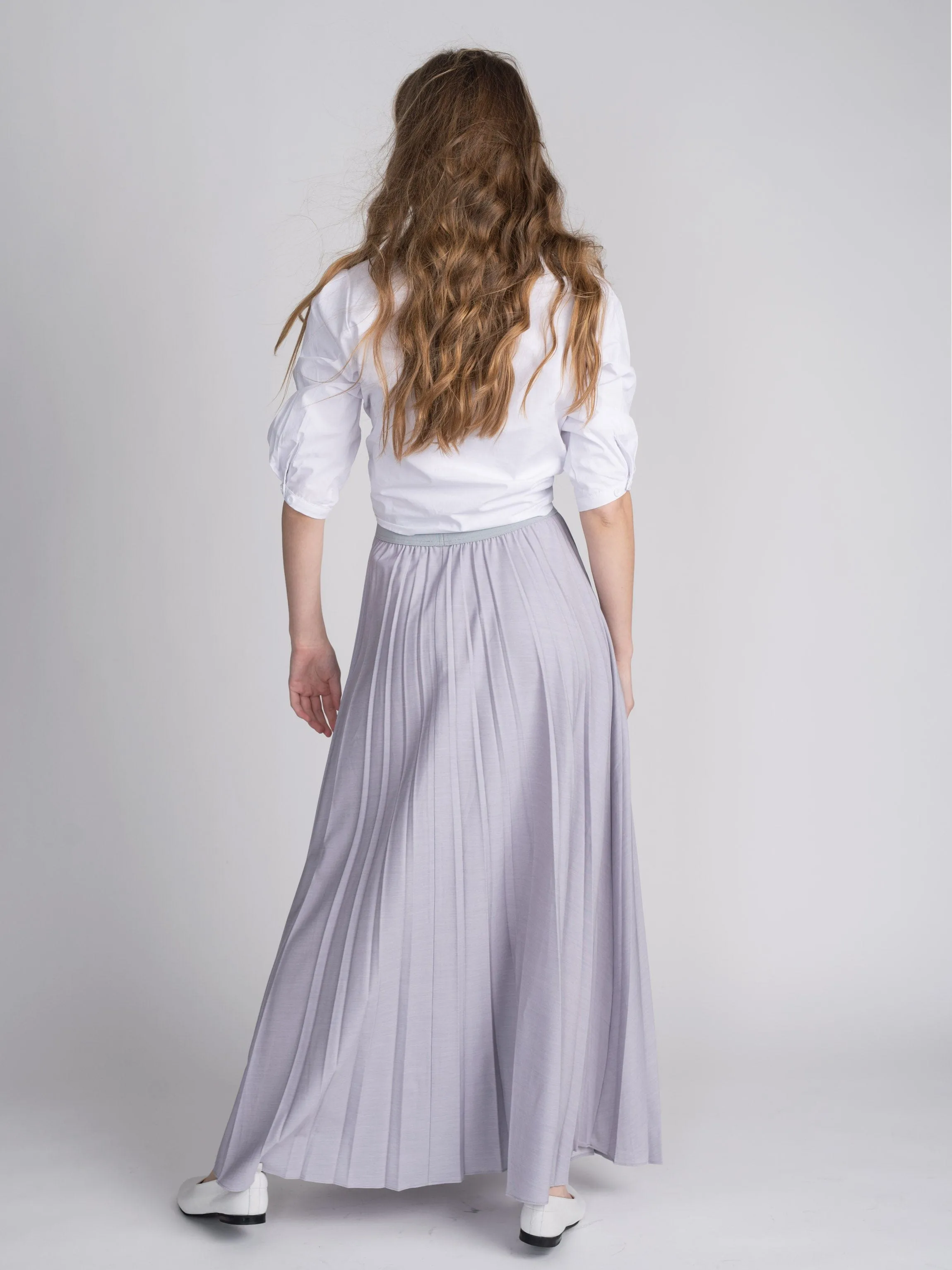 PLEATED SKIRT 37"-GREY