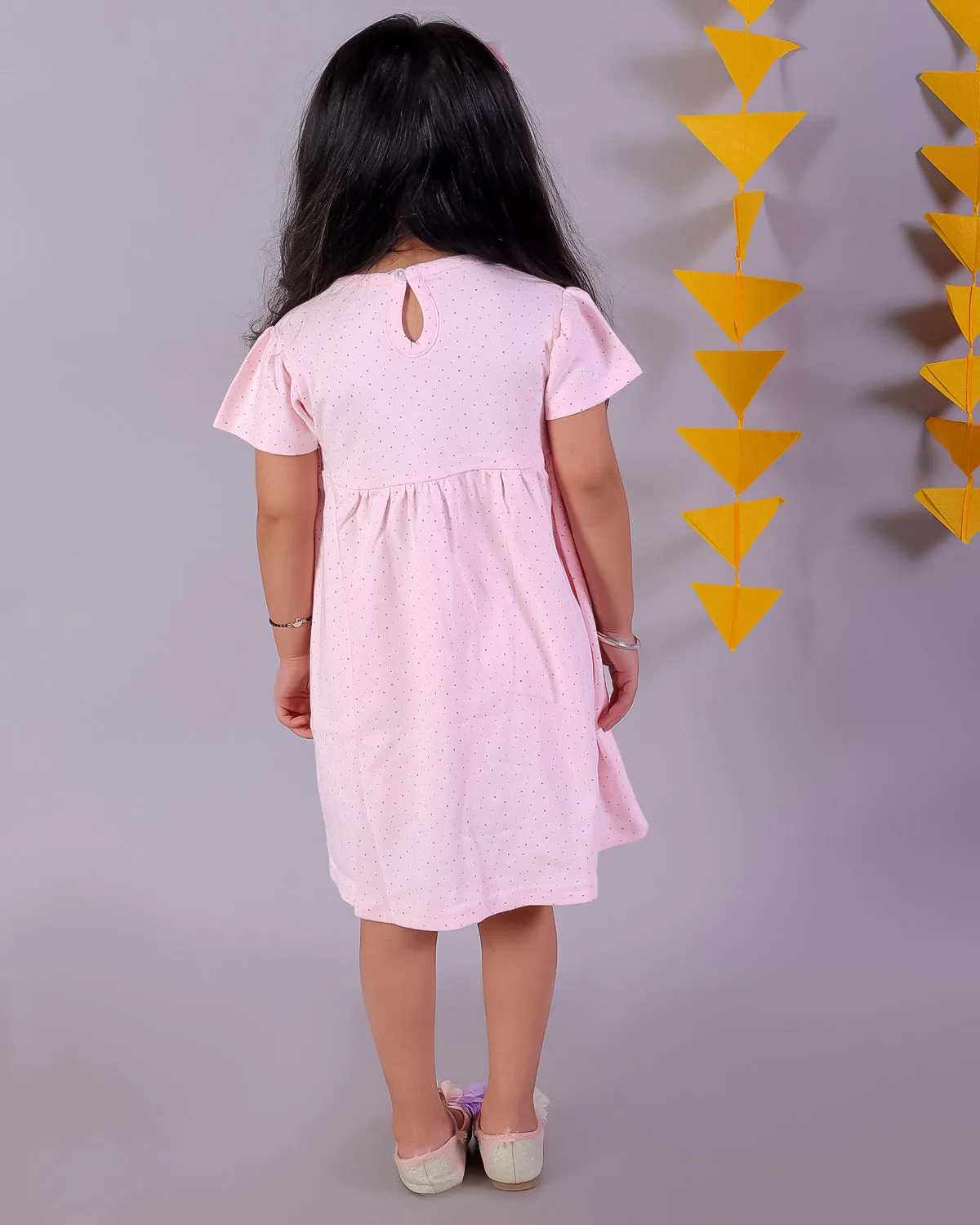 Polka Dotted Girls Casual Dress