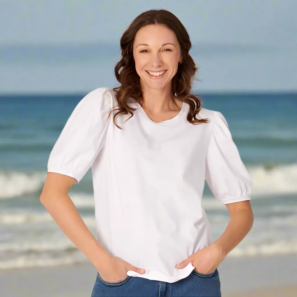 Puff Sleeve Tee - White