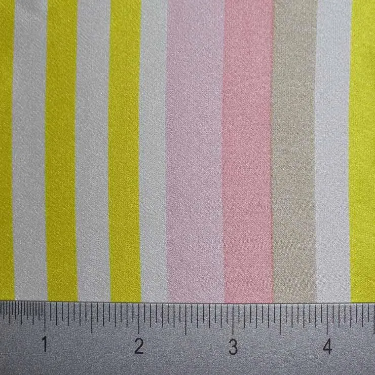 Silk Charmeuse Pastel Multi Stripe