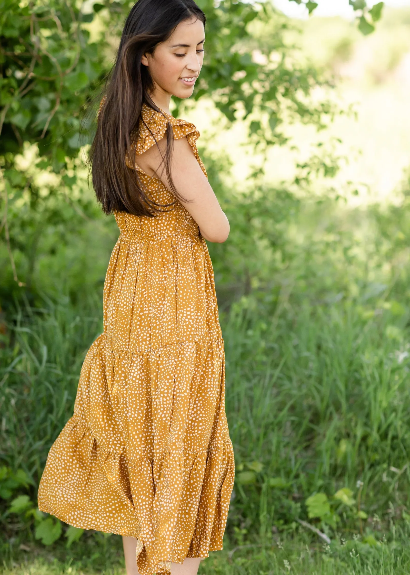 Smocked Bodice Flutter Sleeve Dress - FINAL SALE