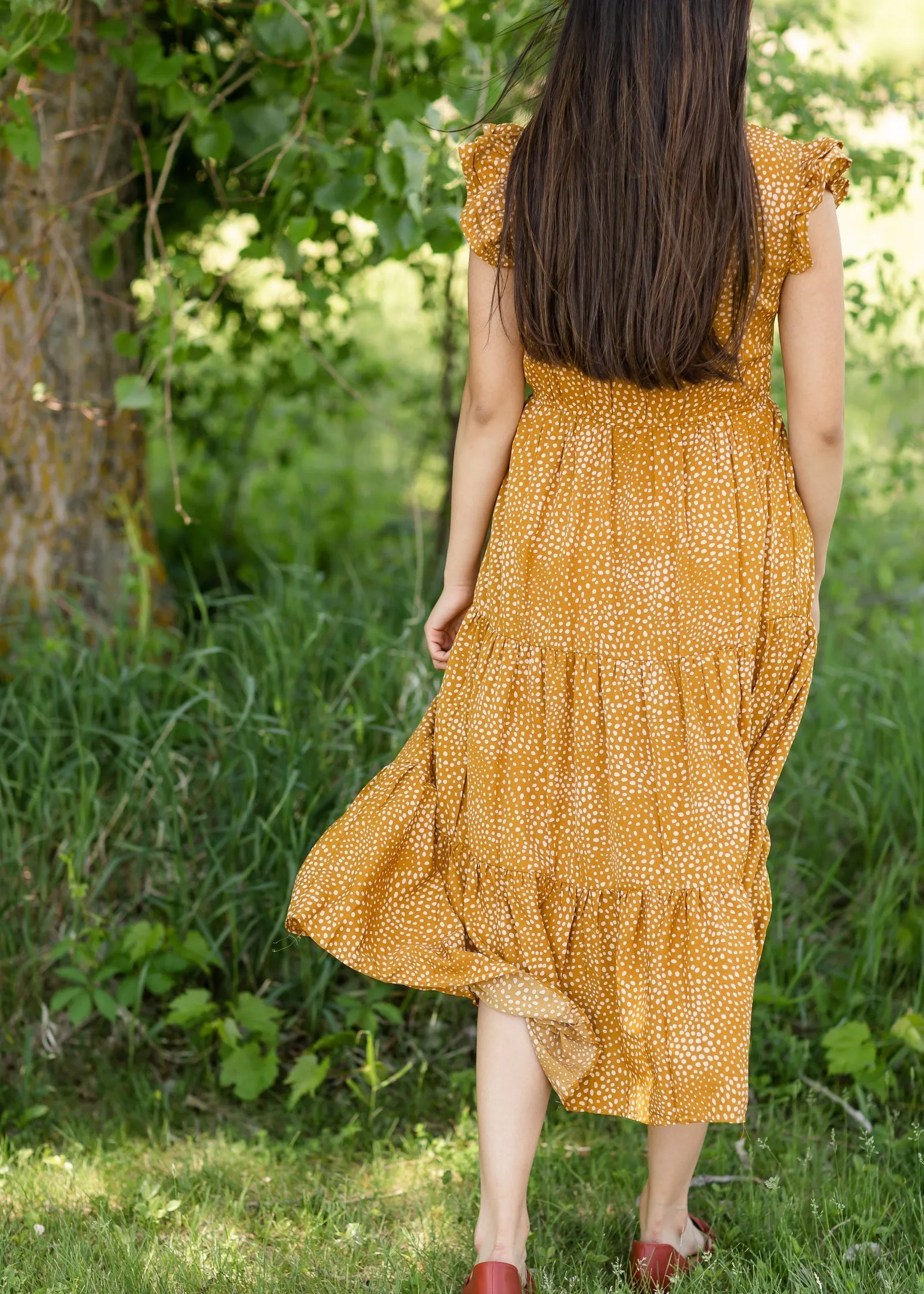 Smocked Bodice Flutter Sleeve Dress - FINAL SALE